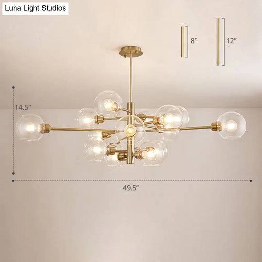 Contemporary Sputnik Chandelier - Glass Living Room Ceiling Light Fixture +