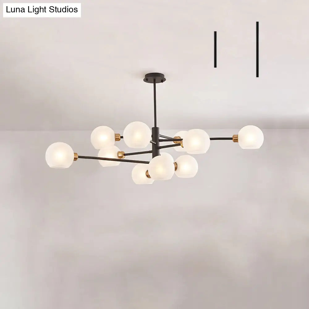 Sleek Postmodern Sputnik Chandelier For Living Room - Stylish Glass Ceiling Light Fixture 11 / Black