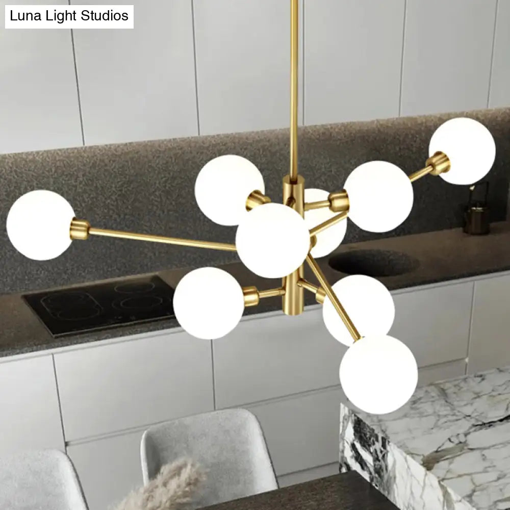 Sleek Postmodern Sputnik Chandelier For Living Room - Stylish Glass Ceiling Light Fixture