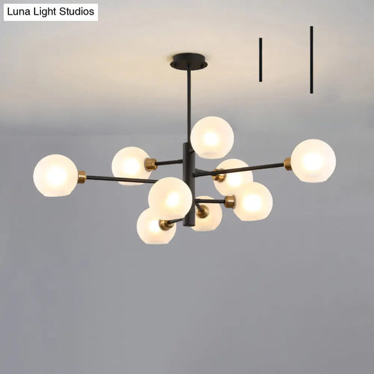 Sleek Postmodern Sputnik Chandelier For Living Room - Stylish Glass Ceiling Light Fixture 9 / Black