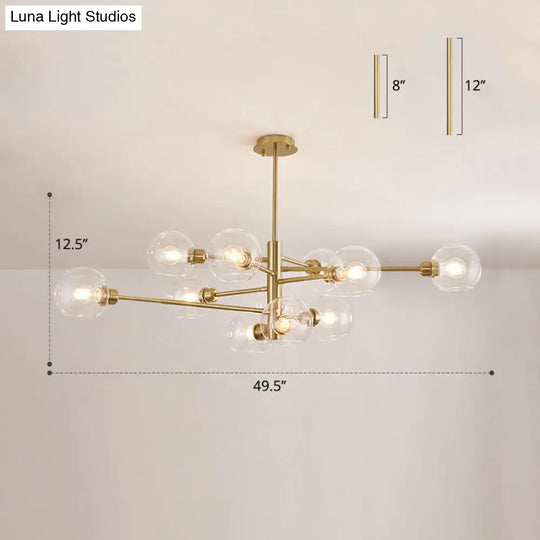 Sleek Postmodern Sputnik Chandelier For Living Room - Stylish Glass Ceiling Light Fixture