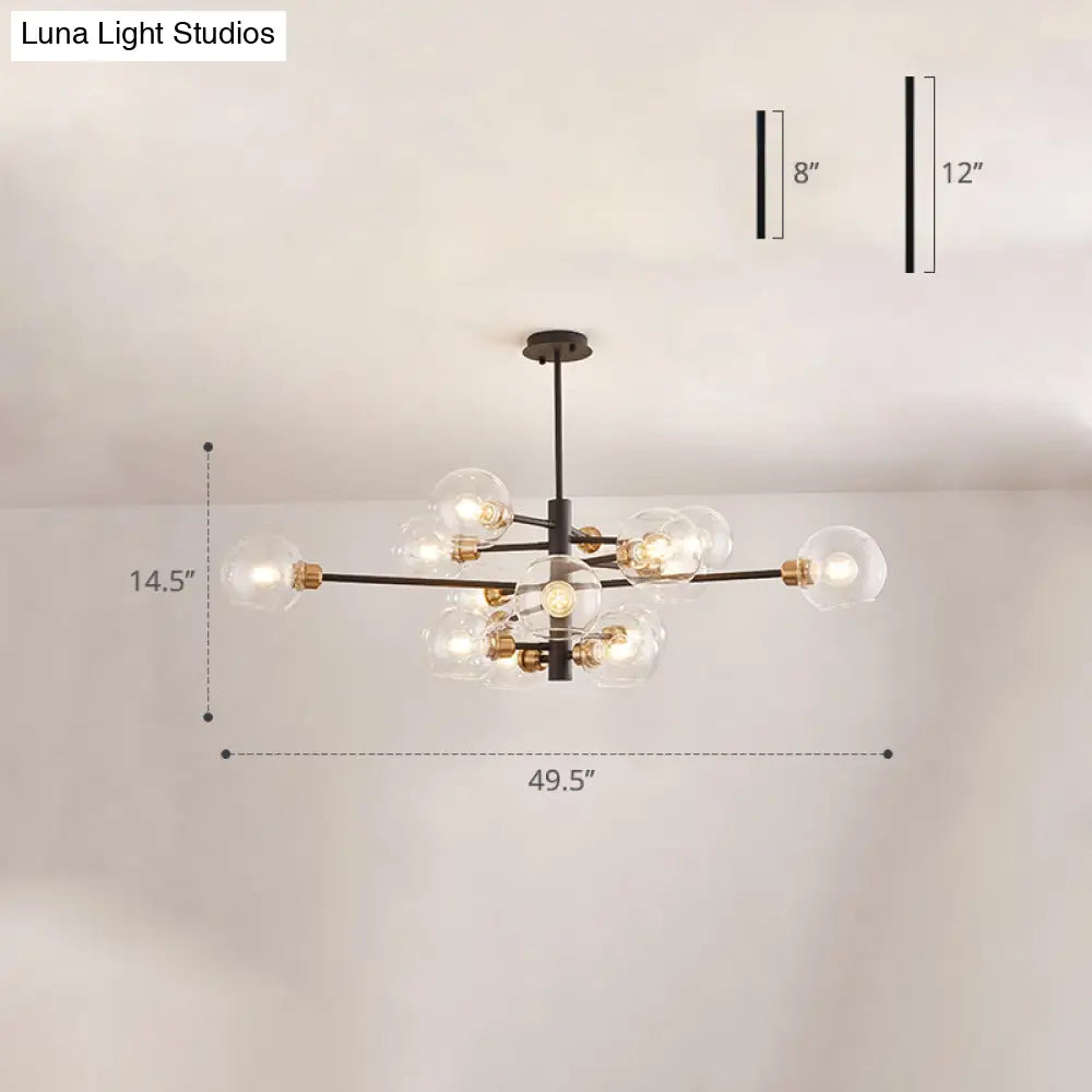 Contemporary Sputnik Chandelier - Glass Living Room Ceiling Light Fixture +