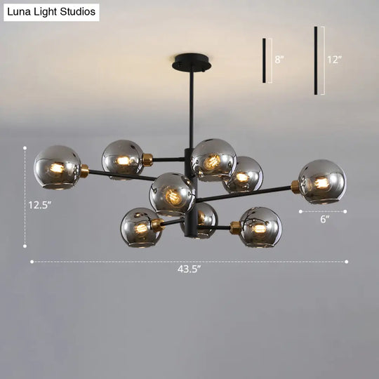 Sleek Postmodern Sputnik Chandelier For Living Room - Stylish Glass Ceiling Light Fixture