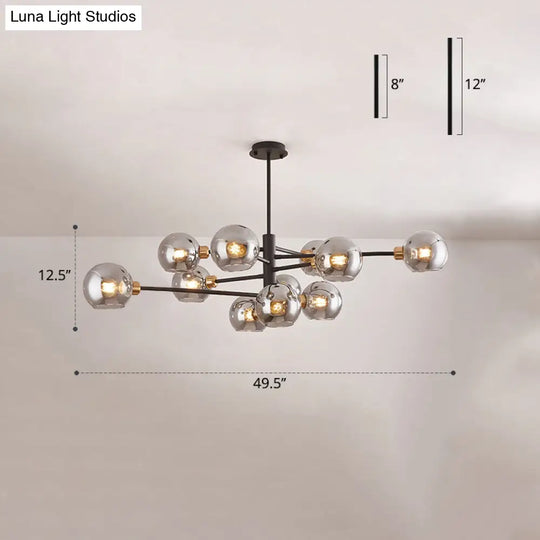 Contemporary Sputnik Chandelier - Glass Living Room Ceiling Light Fixture +