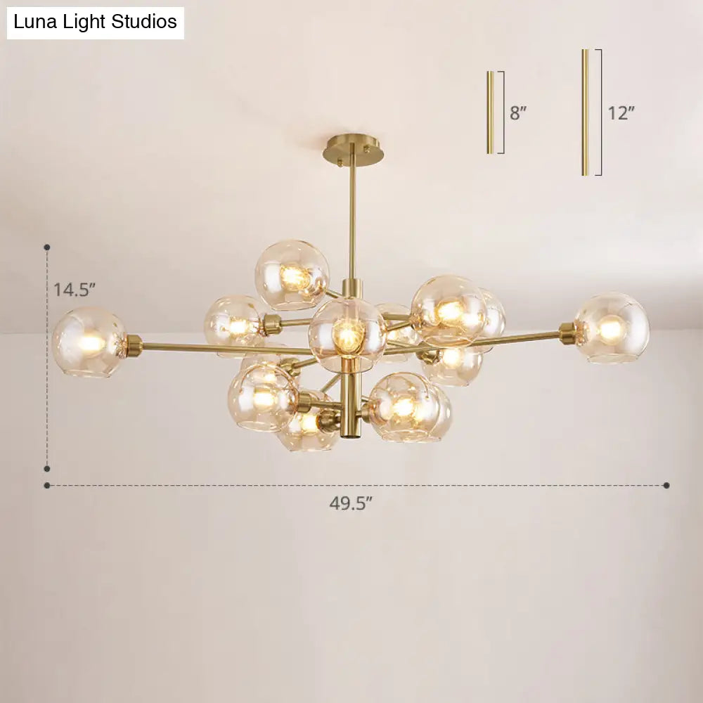 Sleek Postmodern Sputnik Chandelier For Living Room - Stylish Glass Ceiling Light Fixture