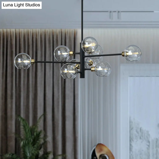 Contemporary Sputnik Chandelier - Glass Living Room Ceiling Light Fixture +