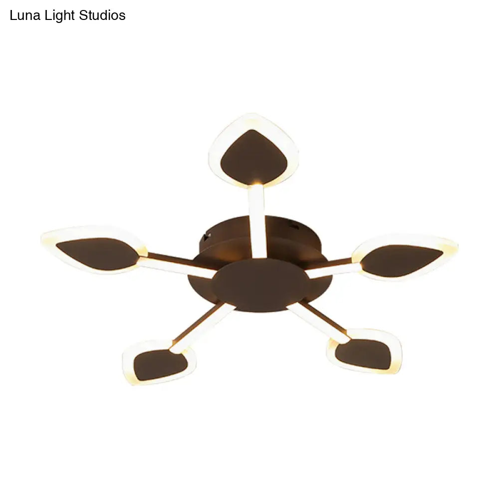 Contemporary Sputnik Flush Light In Brown Acrylic - 5/11 Heads 29.5’/45’ Wide Warm/White Close