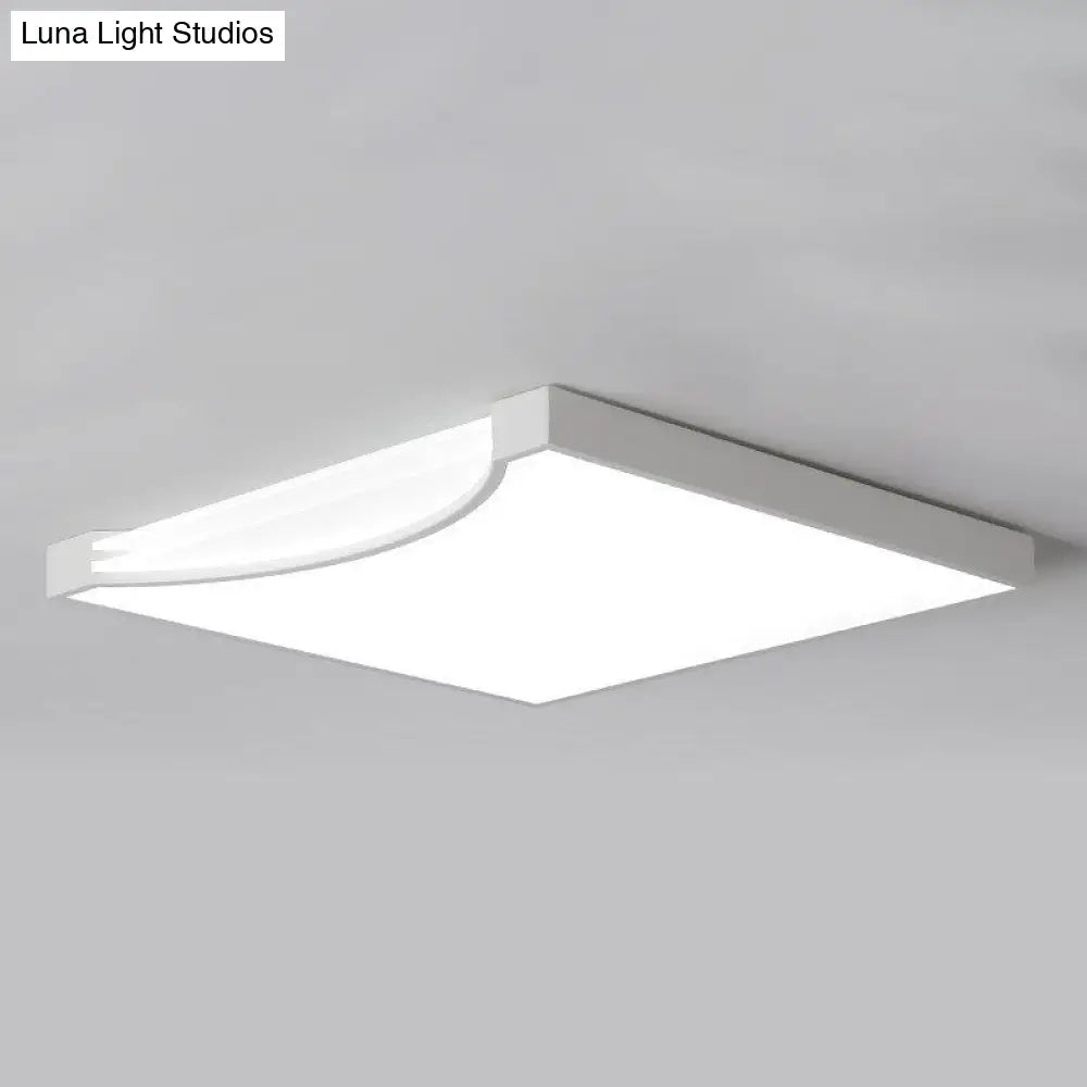 Contemporary Square Flush Ceiling Led Light Fixture With Acrylic Mount