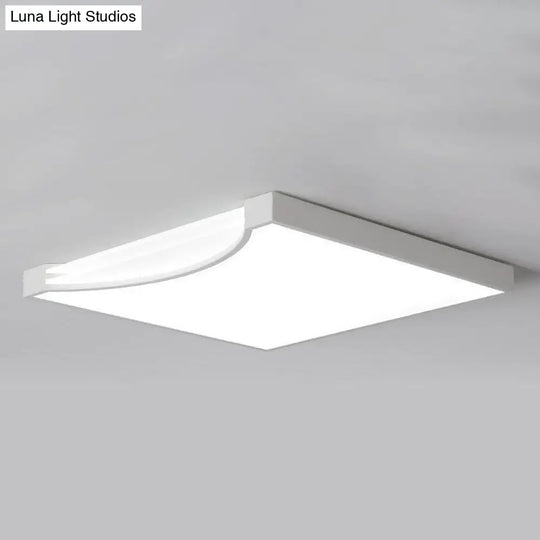 Contemporary Square Flush Ceiling Led Light Fixture With Acrylic Mount