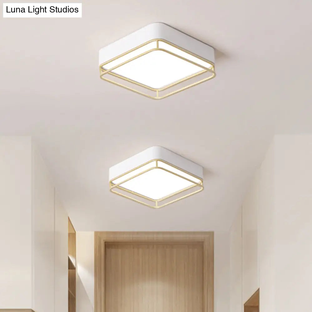 Contemporary Square Led Flush Mount Ceiling Light In Warm/White/3 Color Options