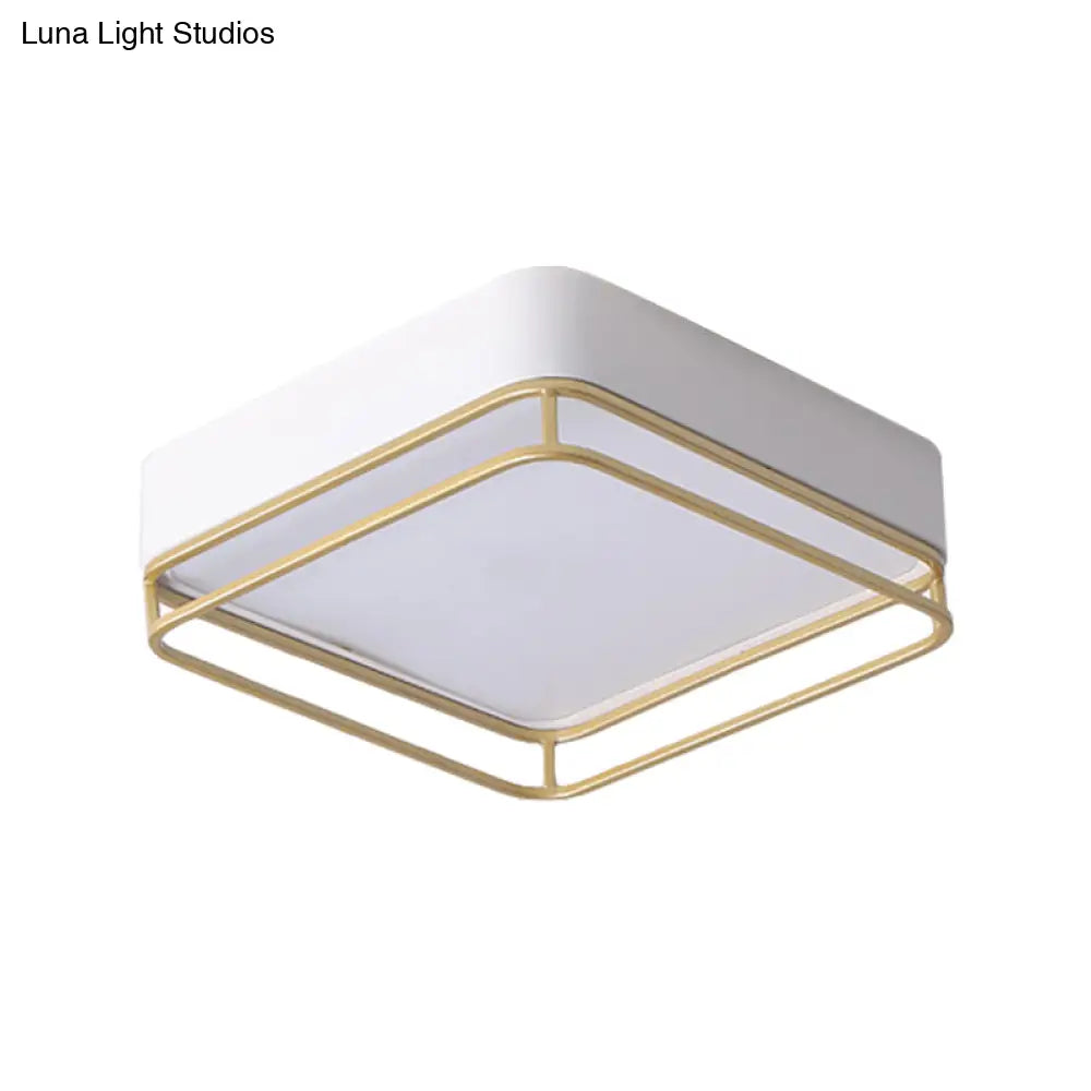 Contemporary Square Led Flush Mount Ceiling Light In Warm/White/3 Color Options