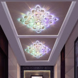 Contemporary Square Led Flush Mount Ceiling Light With Crystal Clear Design For Entryways / 3W