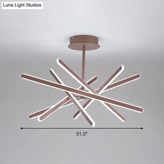 Contemporary Stacked Acrylic Hanging Lamp - 23.5/31.5 Wide Led Pendant Chandelier Warm/White Light