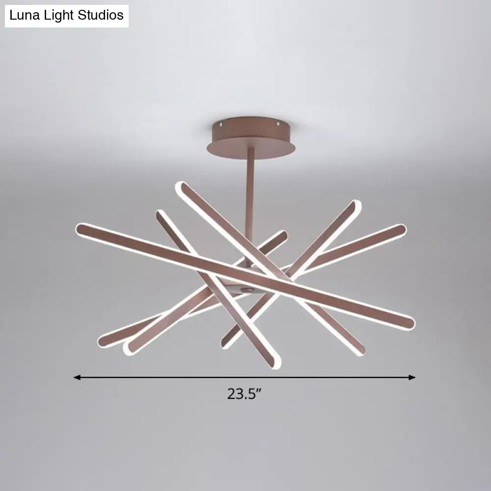 Contemporary Stacked Acrylic Hanging Lamp - 23.5/31.5 Wide Led Pendant Chandelier Warm/White Light