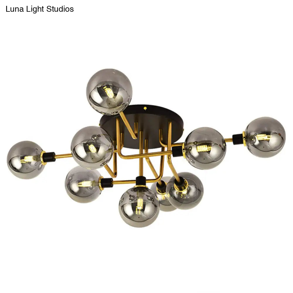 Contemporary Stained Glass Ceiling Light Fixtures For Bedroom - Bubble Semi Flush Mount Lighting 9 /