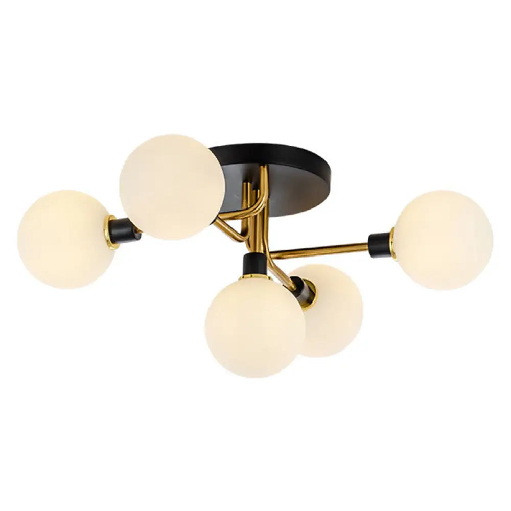 Contemporary Stained Glass Ceiling Light Fixtures For Bedroom - Bubble Semi Flush Mount Lighting 5