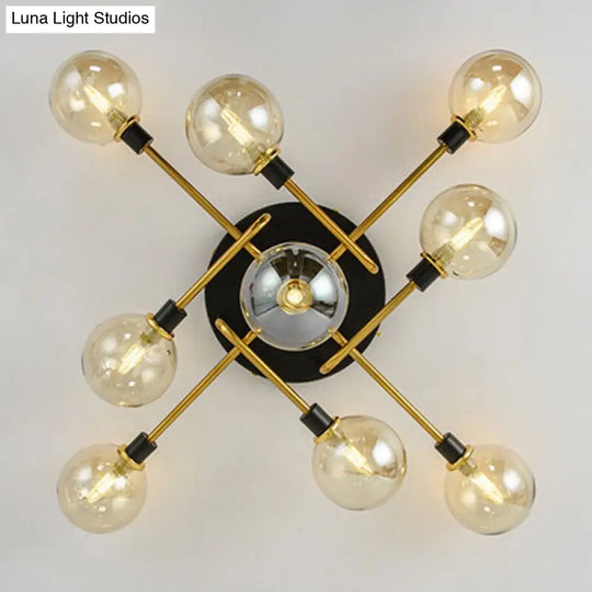 Contemporary Stained Glass Ceiling Light Fixtures For Bedroom - Bubble Semi Flush Mount Lighting