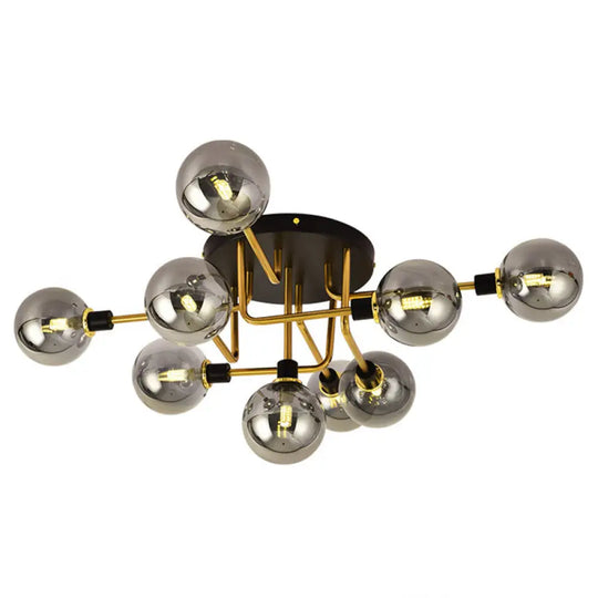 Contemporary Stained Glass Ceiling Light Fixtures For Bedroom - Bubble Semi Flush Mount Lighting 9