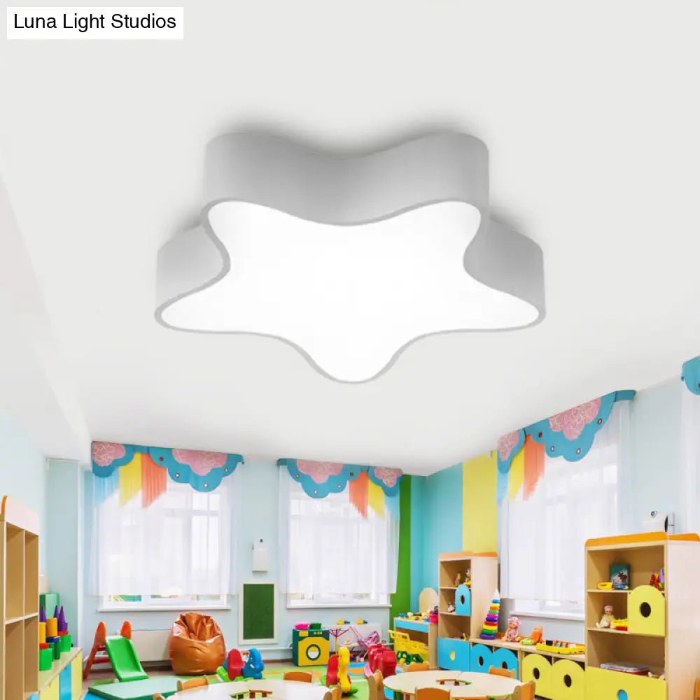 Contemporary Star Ceiling Light For Boys And Girls Bedroom White / 18