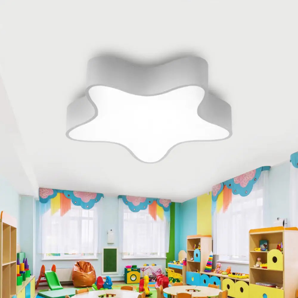 Contemporary Star Ceiling Light For Boys And Girls Bedroom White / 18’