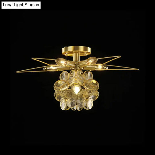 Contemporary Star Metal Close To Ceiling 1 - Light Semi - Flush Mount