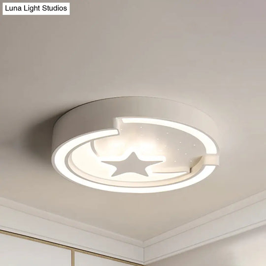 Contemporary Star Metal Led Flushmount Ceiling Light In White - 16/19.5 Diameter / 16 Warm