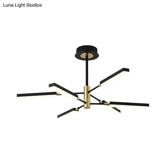 Contemporary Starburst Ceiling Pendant - Acrylic Lights (4/6) Black And Gold/White Gold Chandelier