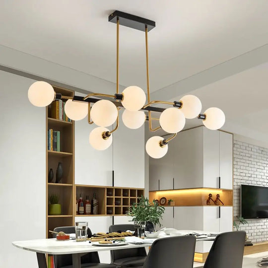 Contemporary Starburst Chandelier: 10-Light Amber/Smoke Gray/Cream Glass Hanging Lamp Cream