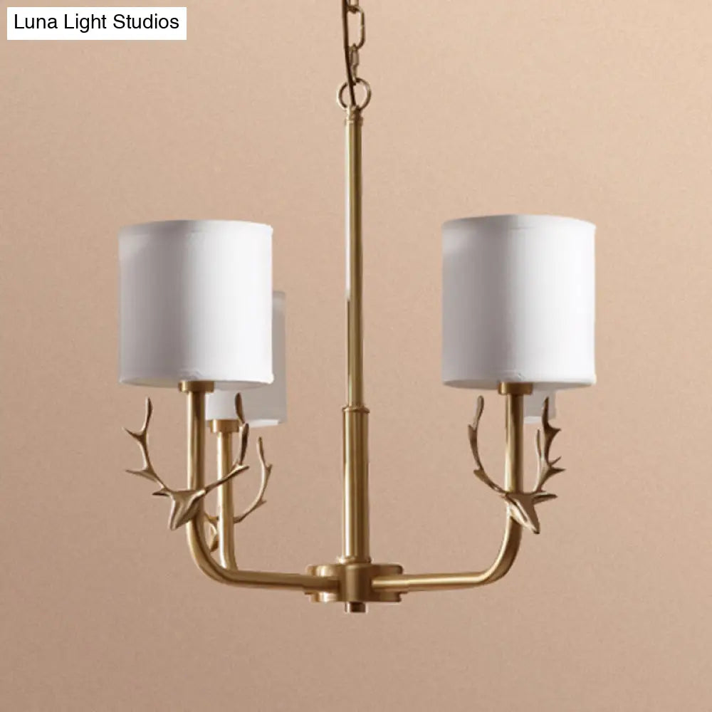 Contemporary Suspension Light With Antler Decor - Stylish Chandelier For Living Room