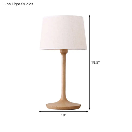 Contemporary Tapered Drum Nightstand Lamp In White - 1 Bulb Book Reading Light