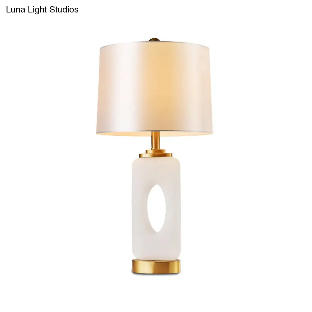 Contemporary Tapered Drum Task Lighting Table Lamp - White