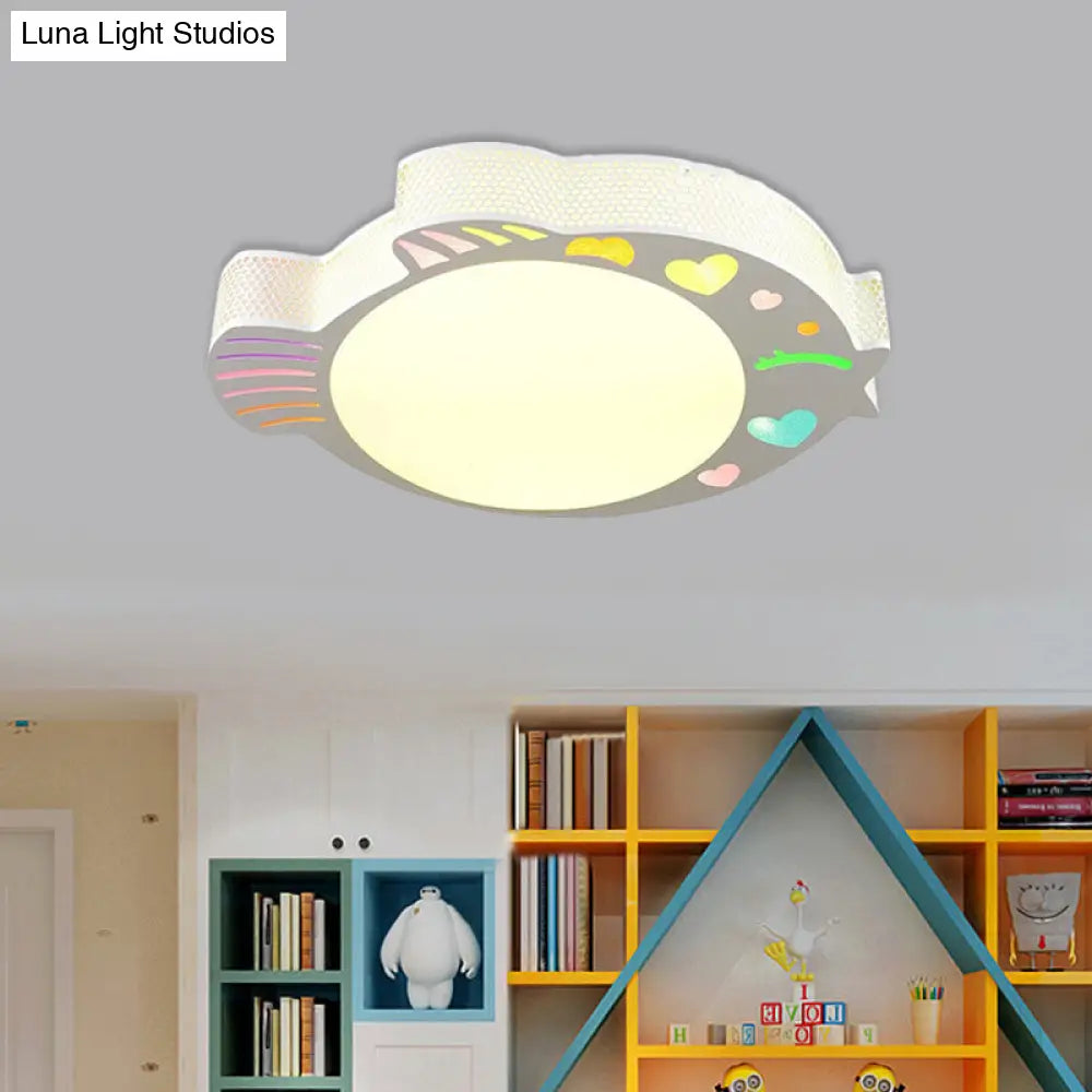 Contemporary Turbot Shaped Ceiling Mounted Led Flushmount - Acrylic White Warm/White Light Bedroom