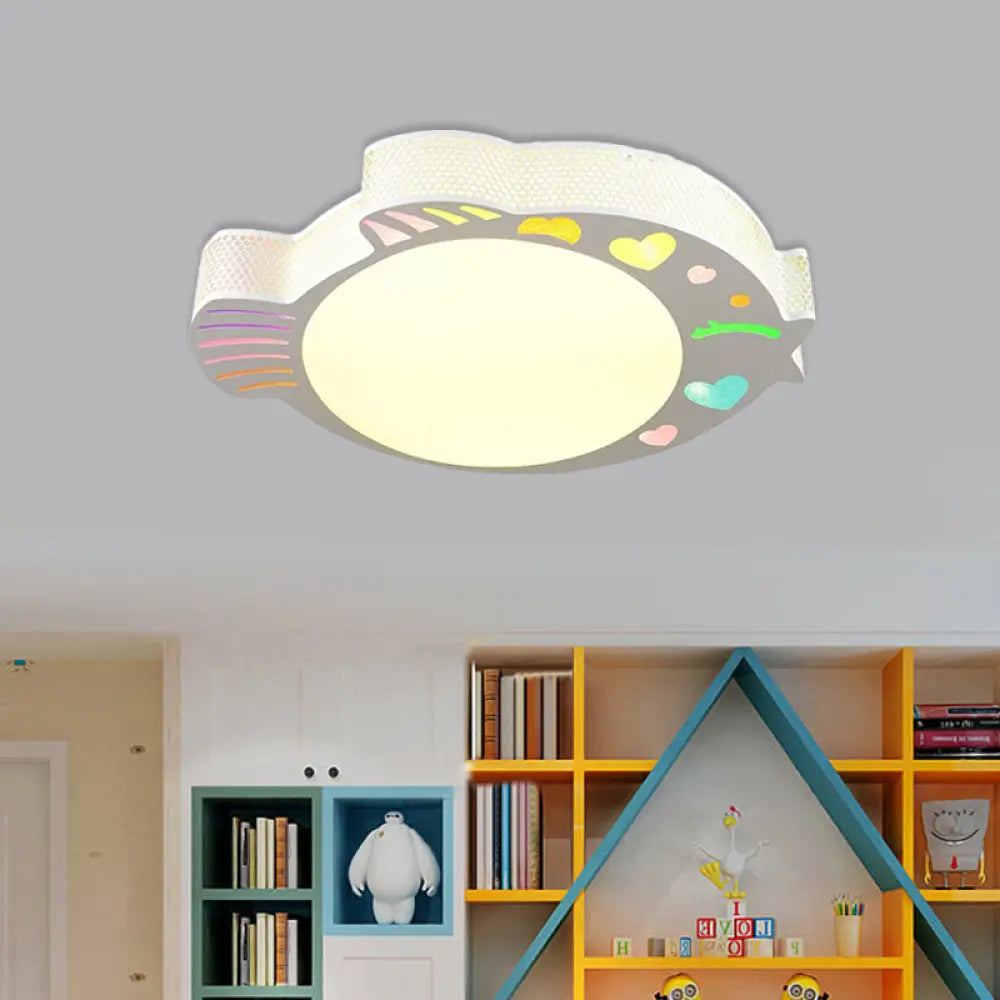 Contemporary Turbot Shaped Ceiling Mounted Led Flushmount - Acrylic White Warm/White Light Bedroom