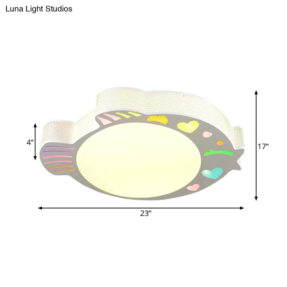 Contemporary Turbot Shaped Ceiling Mounted Led Flushmount - Acrylic White Warm/White Light Bedroom