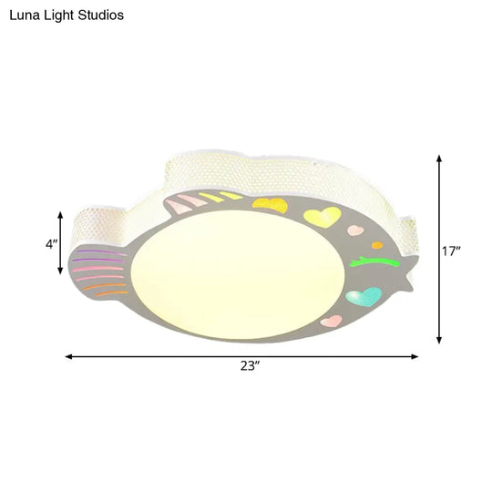 Contemporary Turbot Shaped Ceiling Mounted Led Flushmount - Acrylic White Warm/White Light Bedroom