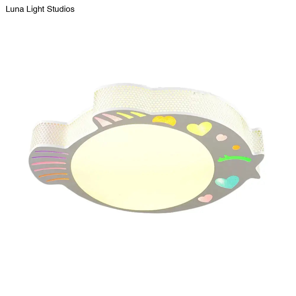 Contemporary Turbot Shaped Ceiling Mounted Led Flushmount - Acrylic White Warm/White Light Bedroom