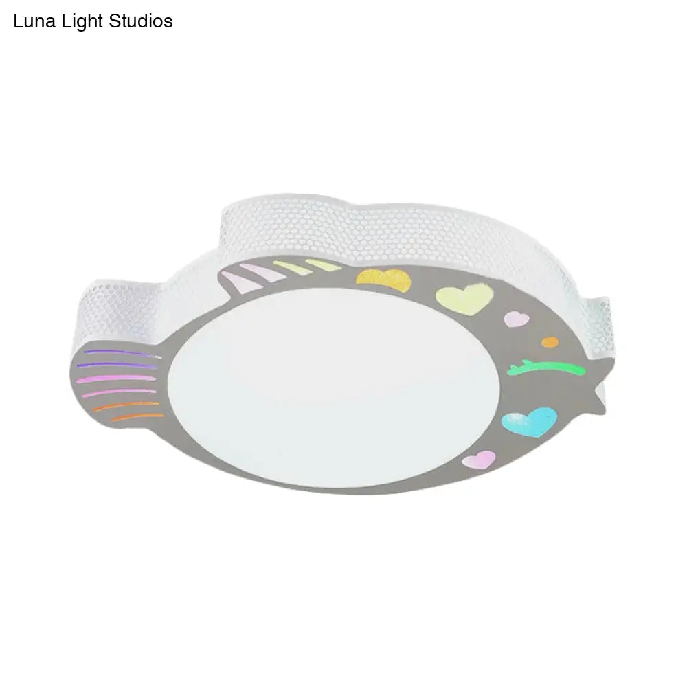 Contemporary Turbot Shaped Ceiling Mounted Led Flushmount - Acrylic White Warm/White Light Bedroom