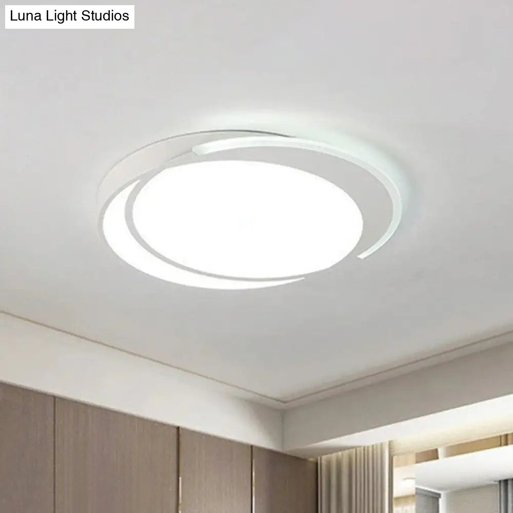 Contemporary Ultra-Thin Led Flush Mount Ceiling Light In White - Acrylic Living Room Lighting