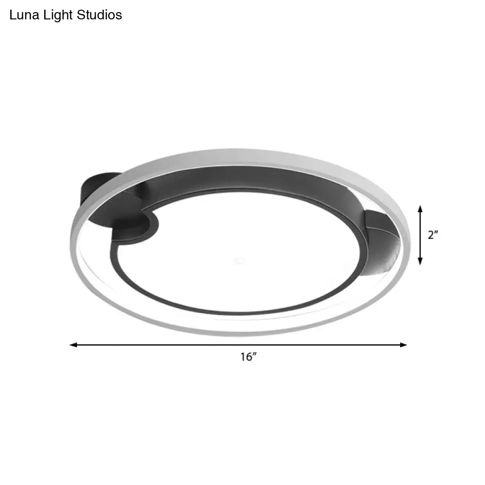 Contemporary Unique Bedroom Lighting Fixture - 16/19.5 1 Head Round/Square Ceiling Light