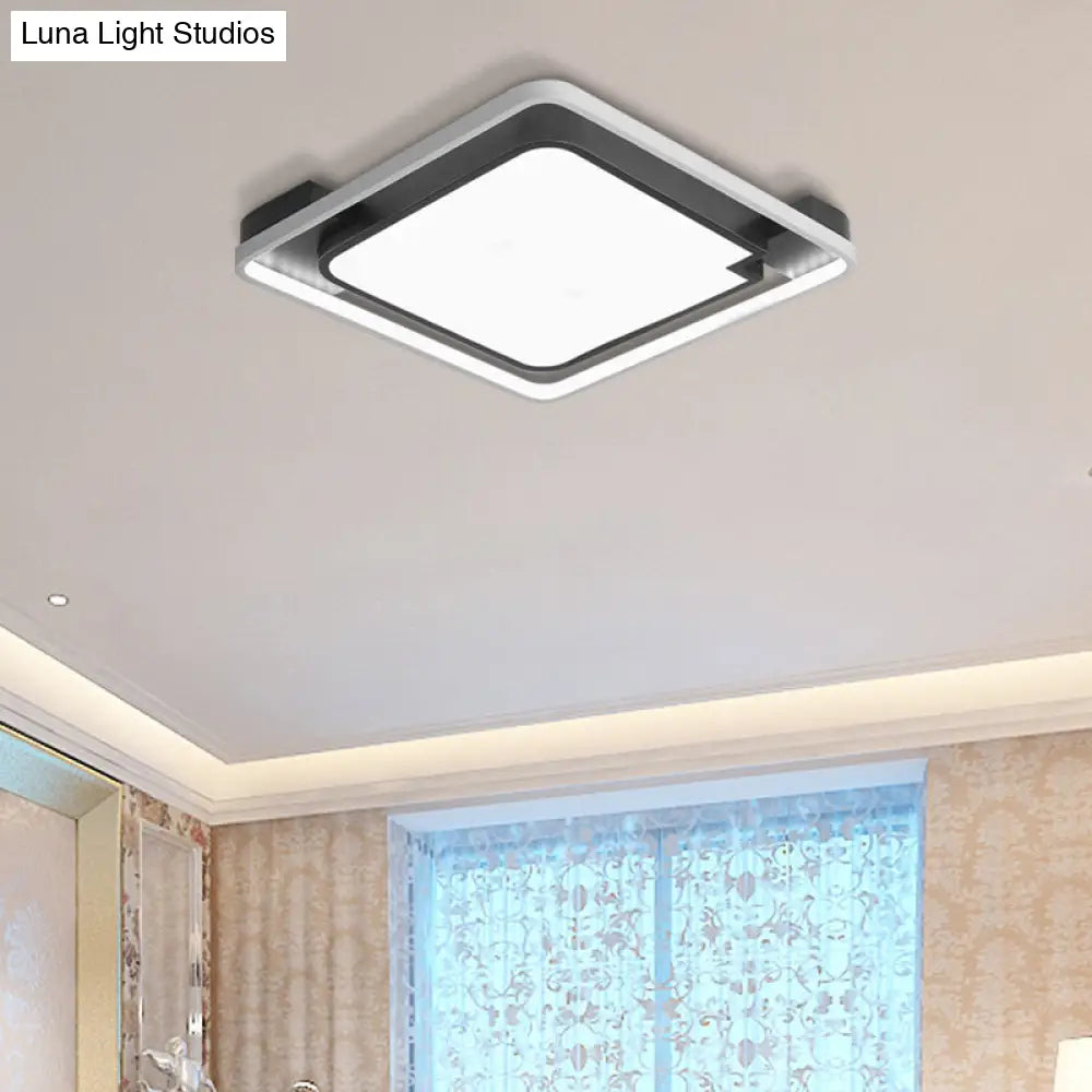 Contemporary Unique Bedroom Lighting Fixture - 16/19.5 1 Head Round/Square Ceiling Light 19.5 / Warm