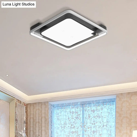 Contemporary Unique Bedroom Lighting Fixture - 16/19.5 1 Head Round/Square Ceiling Light 19.5 / Warm