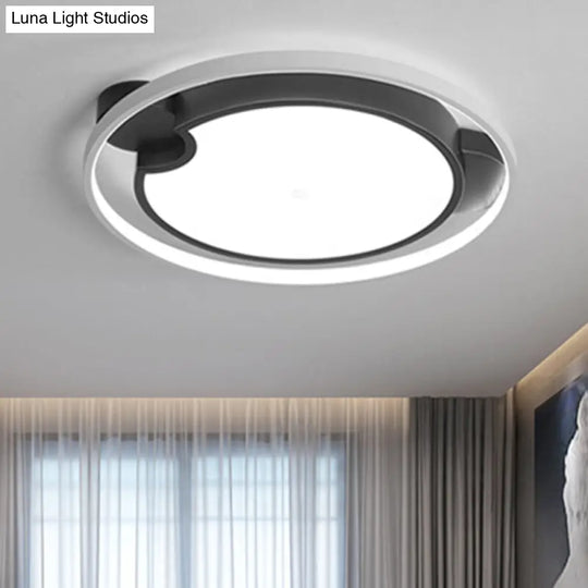 Contemporary Unique Bedroom Lighting Fixture - 16/19.5 1 Head Round/Square Ceiling Light