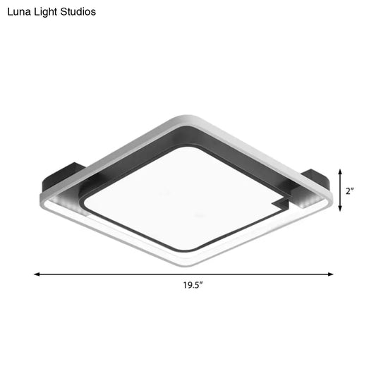 Contemporary Unique Bedroom Lighting Fixture - 16/19.5 1 Head Round/Square Ceiling Light
