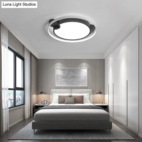 Contemporary Unique Bedroom Lighting Fixture - 16/19.5 1 Head Round/Square Ceiling Light 19.5 / Warm