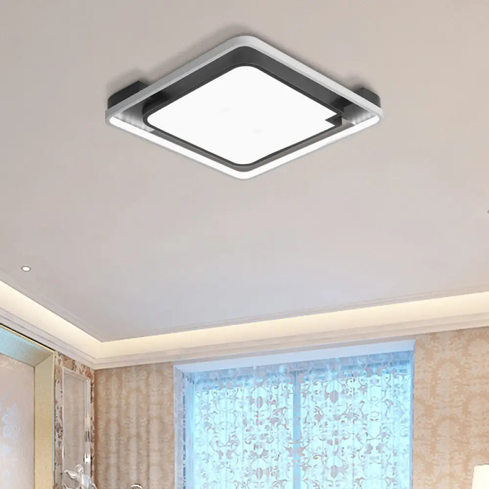 Contemporary Unique Bedroom Lighting Fixture - 16’/19.5’ 1 Head Round/Square Ceiling Light