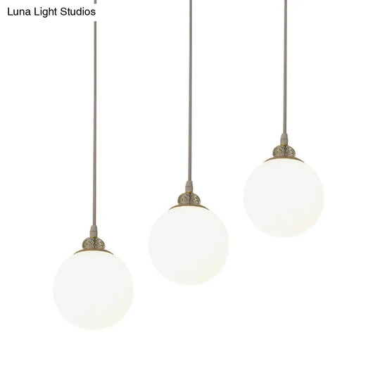 Waterdrop Pendant Light With Clear And Opal Glass Shades - 3-Bulb Hanging Lamp In White/Black