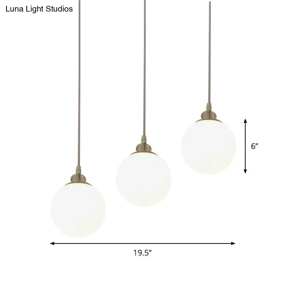 Waterdrop Pendant Light With Clear And Opal Glass Shades - 3-Bulb Hanging Lamp In White/Black