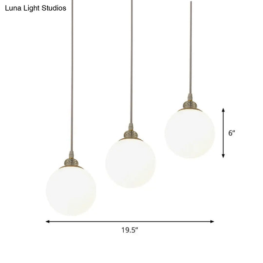 Waterdrop Pendant Light With Clear And Opal Glass Shades - 3-Bulb Hanging Lamp In White/Black