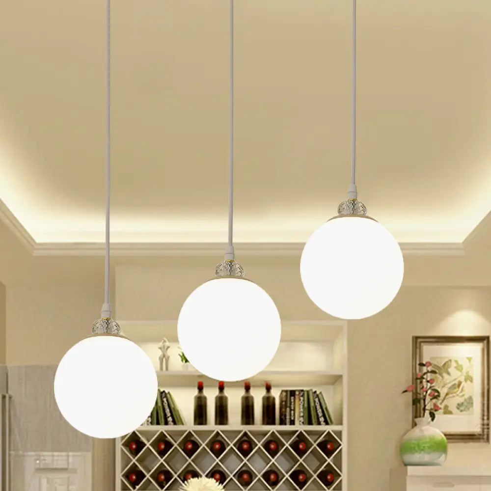 Contemporary Waterdrop Pendant Lamp With Dual-Toned Glass Shades - 3 Bulbs Included White