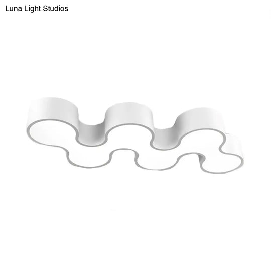 Contemporary Wavy Design Acrylic Flush Mount Led Ceiling Light For Bedroom In Warm/White